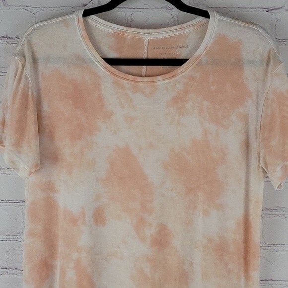 American Eaglen Tie-Dye Short Sleeve T-shirt. Size XS. White and Peach - Picture 3 of 5